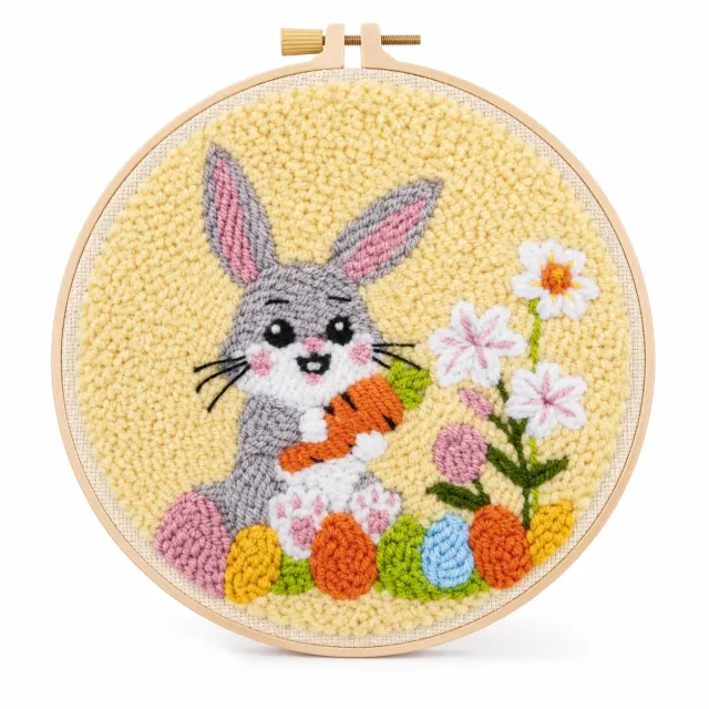 craftsy.dk Sød Kanin punch needle sæt 20 cm pastel