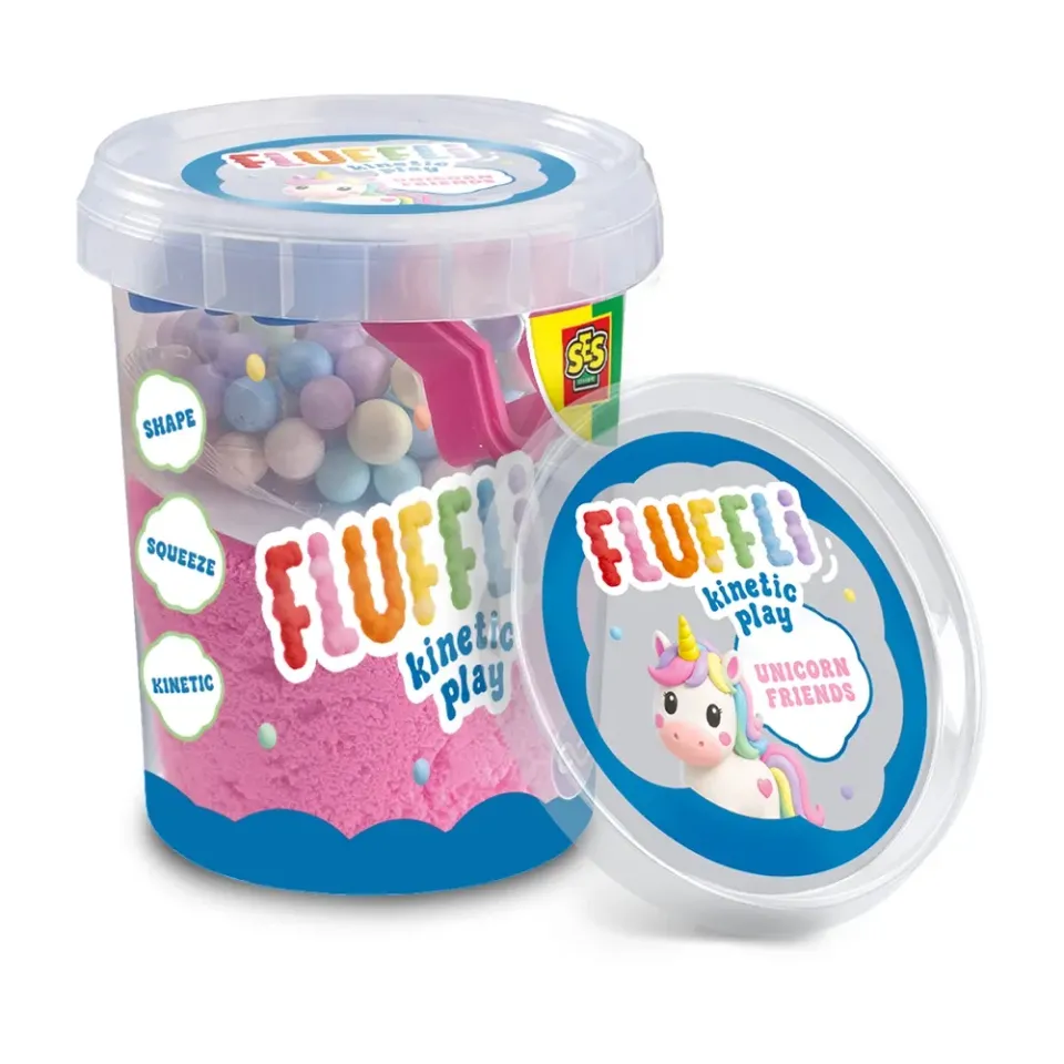 SES Creative Fluffli Unicorn Friends legemasse 100 g lyserød sensorisk