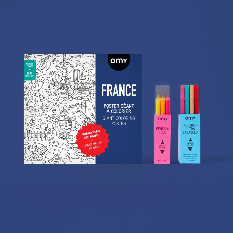 OMY Starter Box France sæt plakat + tusser
