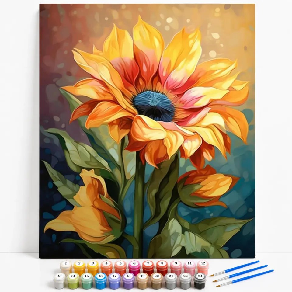 Craftsy.dk Magisk Solsikke mal efter tal 40x50 cm uden ramme