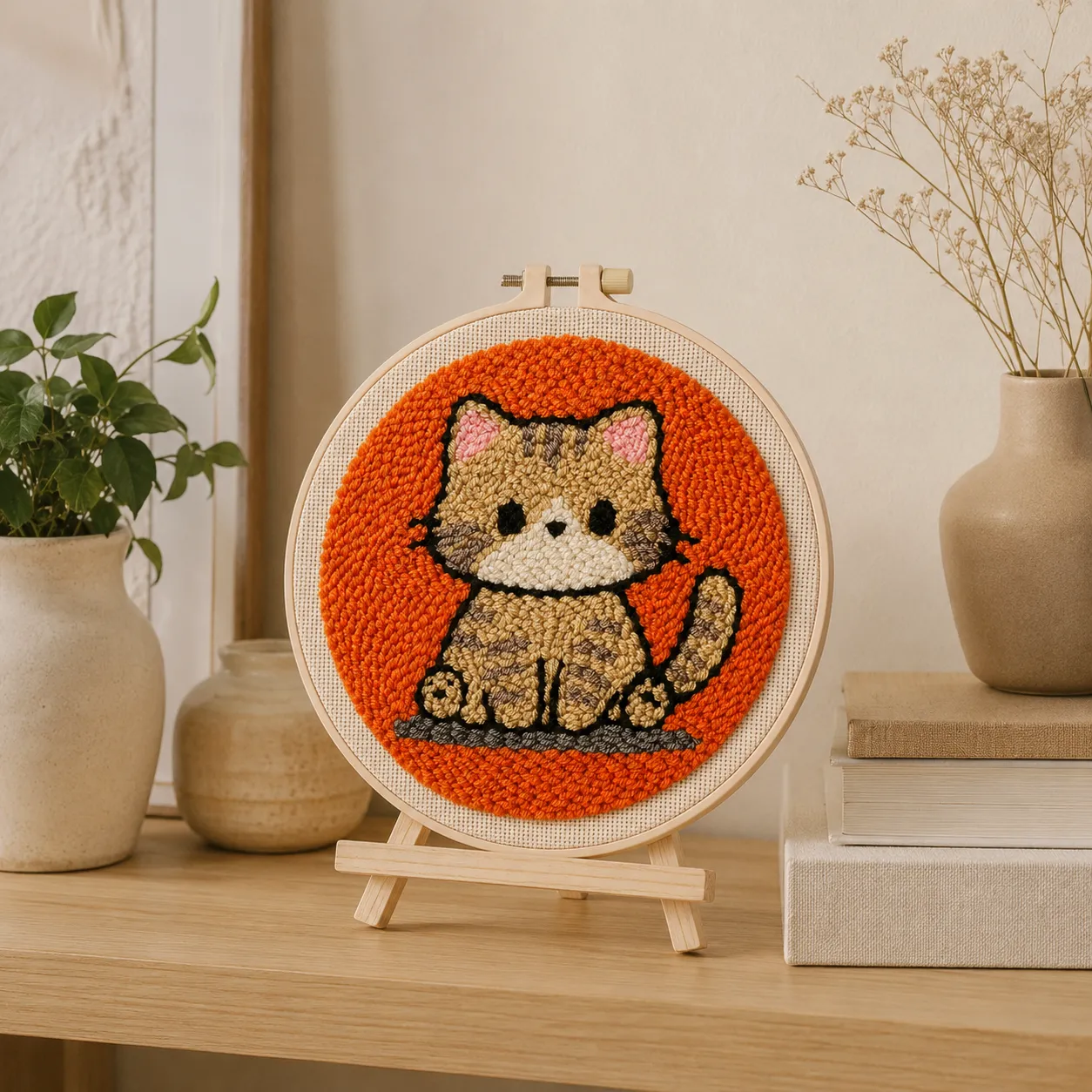 craftsy.dk Sød Kat punch needle sæt 20 cm kat
