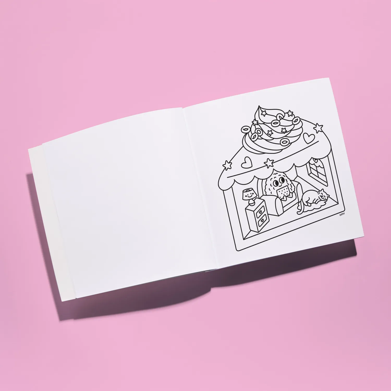 OMY Cozy Art Kawaii malebog 28 sider hygge