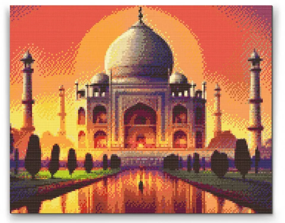 Road2Art Taj Mahal diamond paint 30x40 runde sten