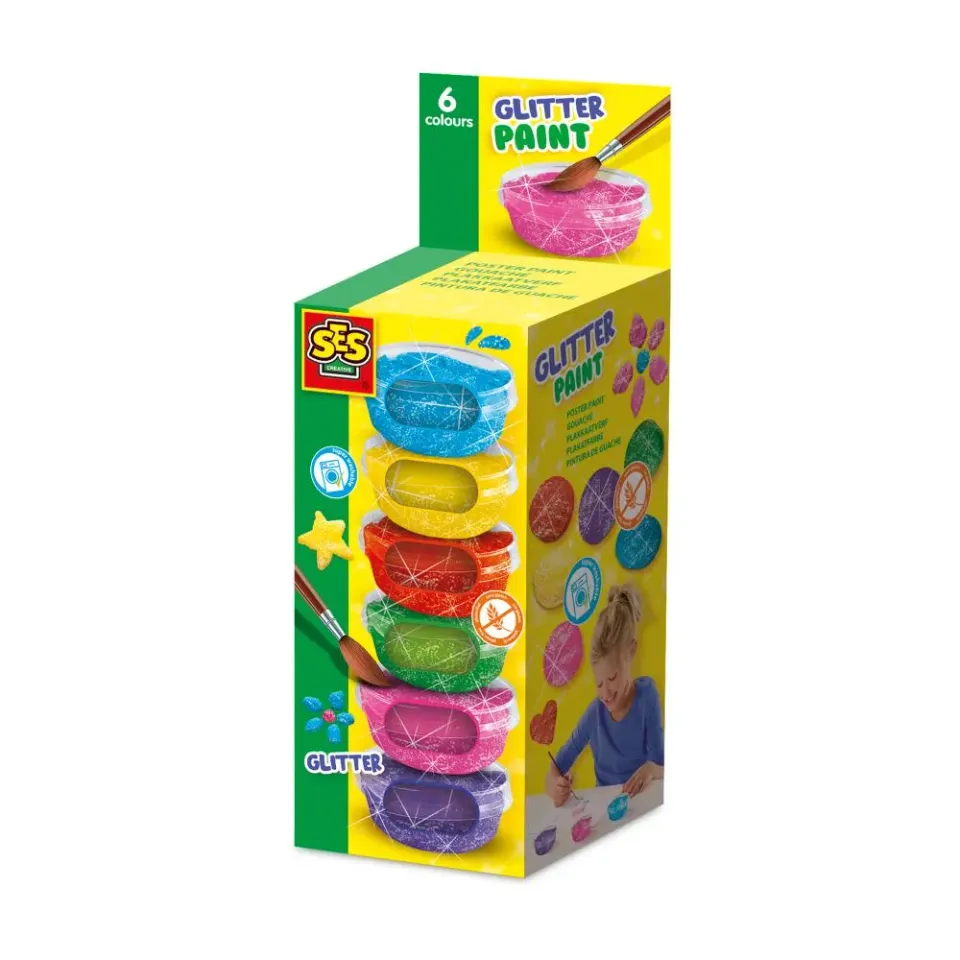 SES Creative Glitter plakatmaling 6x45 ml 6 farver