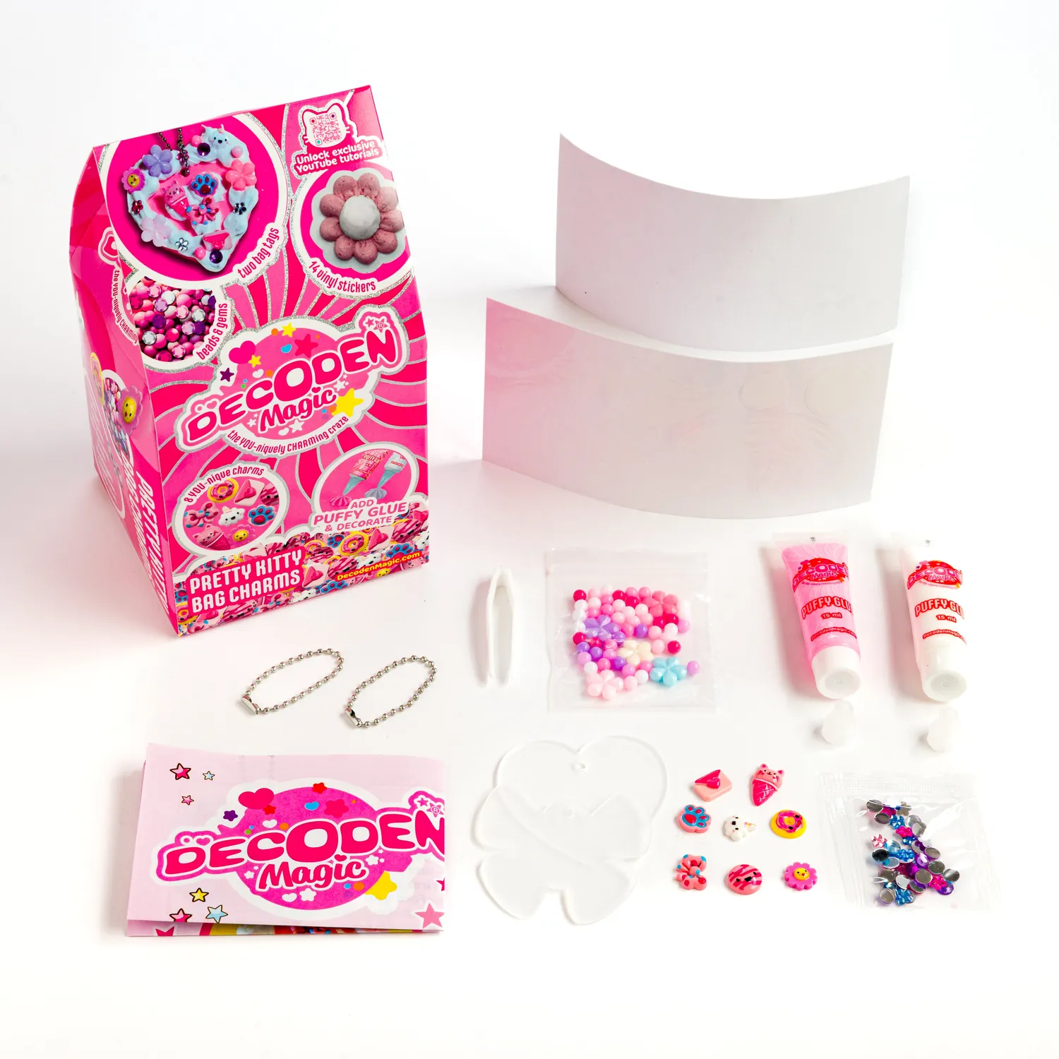Decoden Magic Mini Pretty Kitty Bag Charms DIY-sæt 2 stk