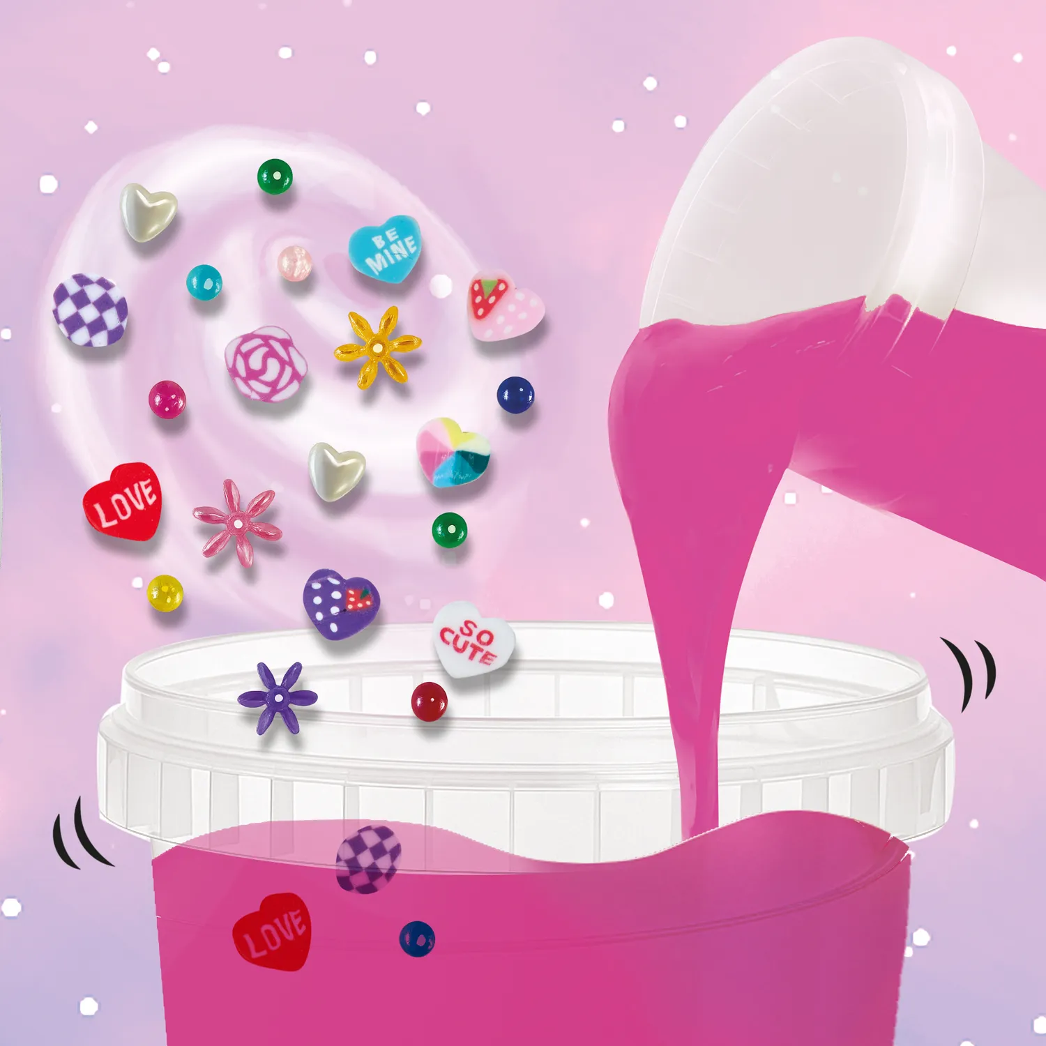 SES Creative Shake-a-Slime Love Story slim 200 g lyserød