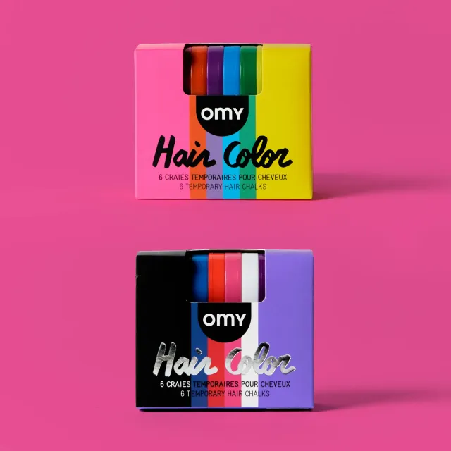 OMY Duo Hair Chalk hårkridt 12 farver Wicked Rainbow