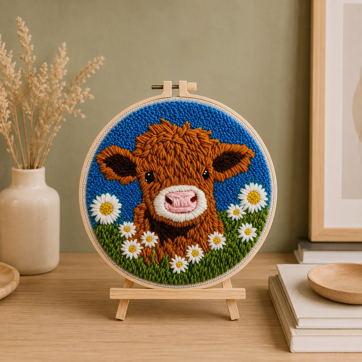 craftsy.dk Punch Needle Lille Kalv broderisæt 20 cm kalv