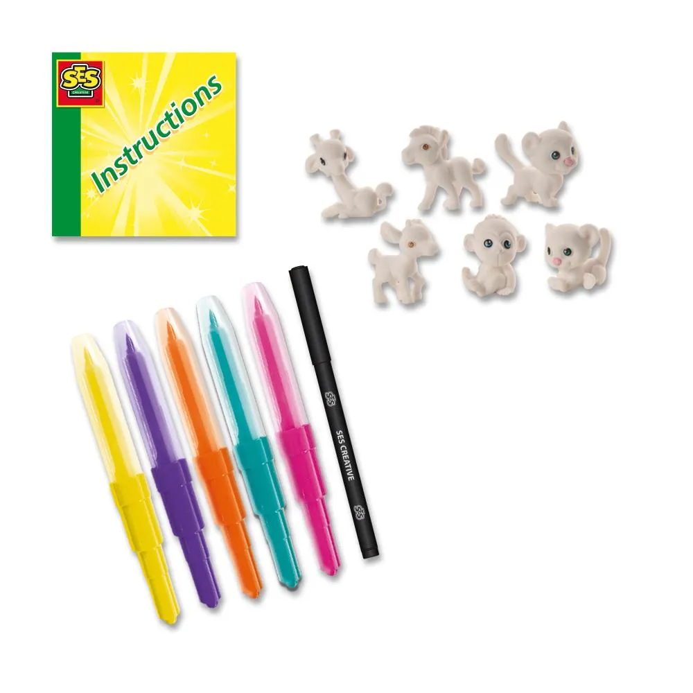 SES Creative Blow Airbrush Safari tusser 6 dyr vaskbar