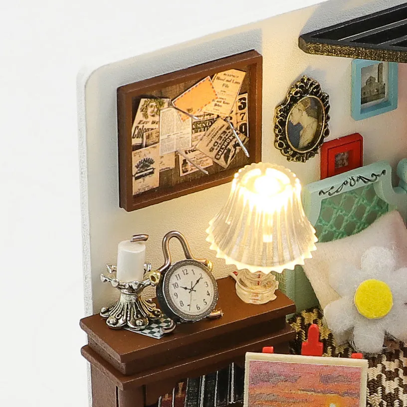 Craftsy Drømme soveværelse miniature diorama med LED