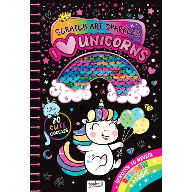 Decoden Magic Sparkles I Love Unicorns skrabebog glimmer