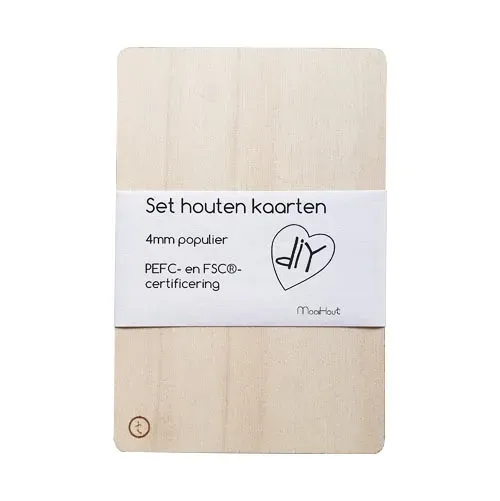 MooiHout DIY Blanco trækort sæt 5 stk 4 mm træ