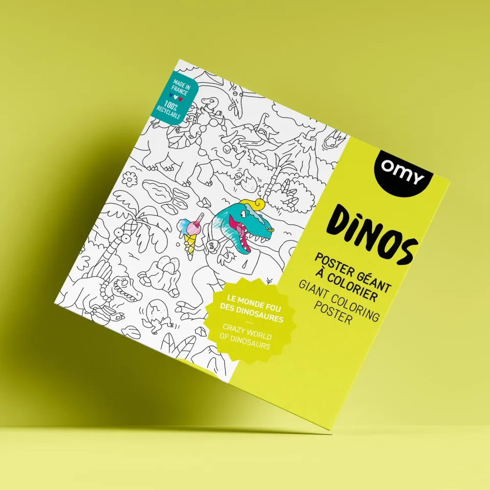 OMY Dinos kæmpe maleplakat dinosaurer