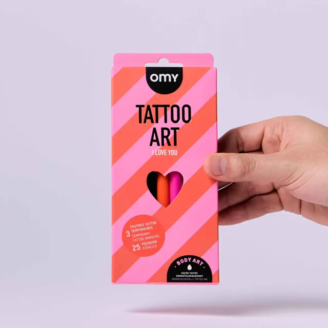 OMY Tattoo Art I Love You hudtusser 3 farver