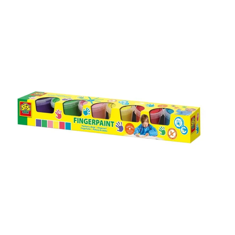 SES Creative fingermaling sæt 6x110 ml vaskbar
