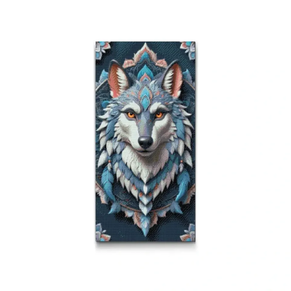Road2Art Ulv Mandala diamond painting 40x80 firkantet
