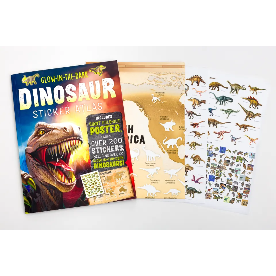 Decoden Magic Dinosaur Sticker Atlas klistermærkebog selvlysende