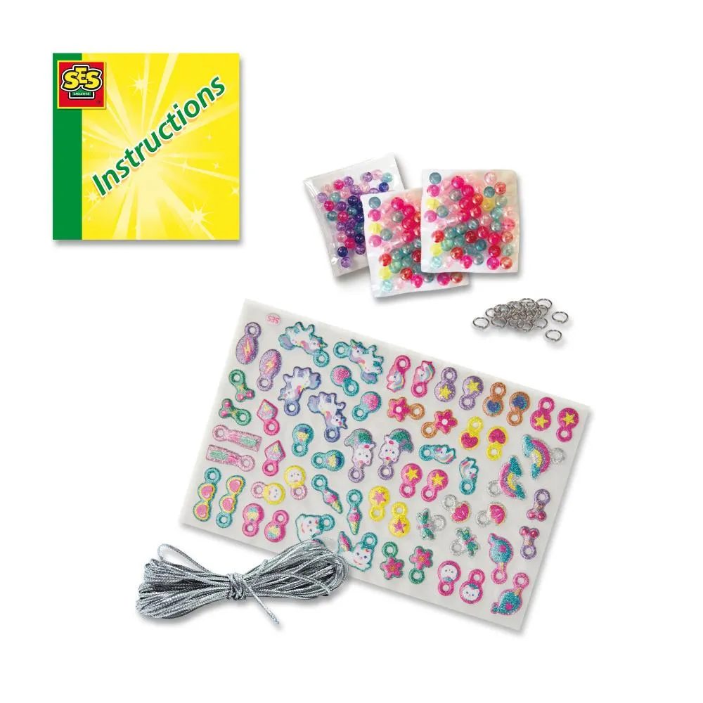 SES Creative Puffy Sticker armbåndssæt 5 stk glitter