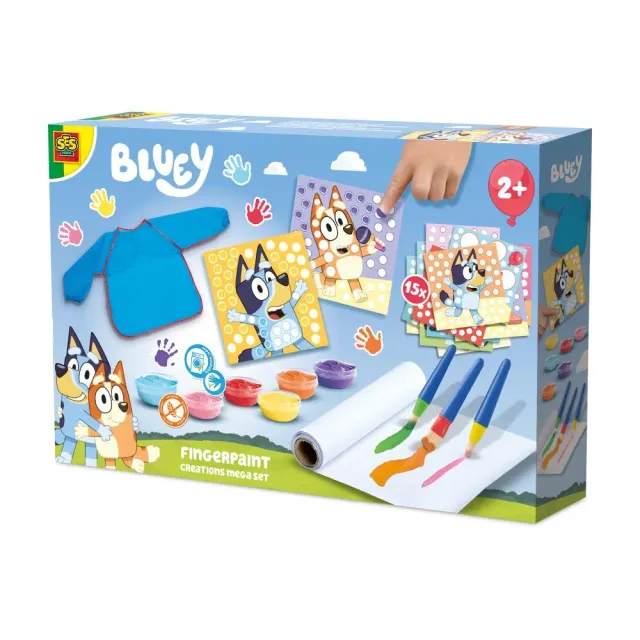 SES Creative Bluey fingermaling mega sæt 6 farver