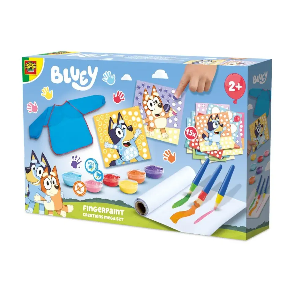 SES Creative Bluey fingermaling mega sæt 6 farver