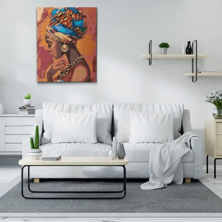 Road2Art Afrikansk Pige diamond paint 30x40 cm runde