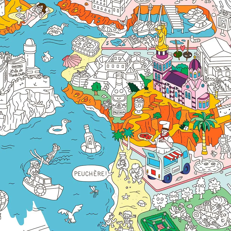 OMY Marseille kæmpeplakat til farvelægning