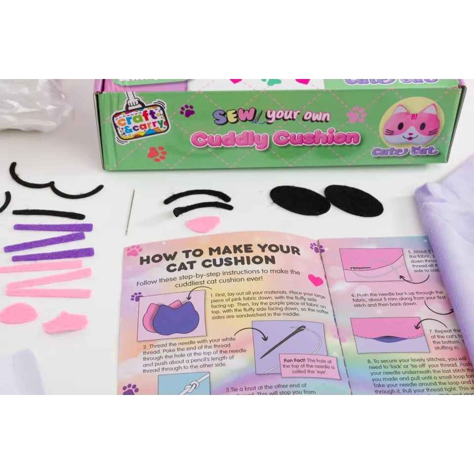 Decoden Magic Sew Your Own Cute Cat sysæt kattepude 6-12 år
