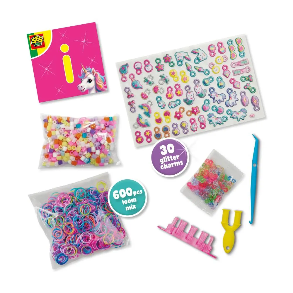 SES Creative Unicorn loom armbåndssæt 600 elastikker