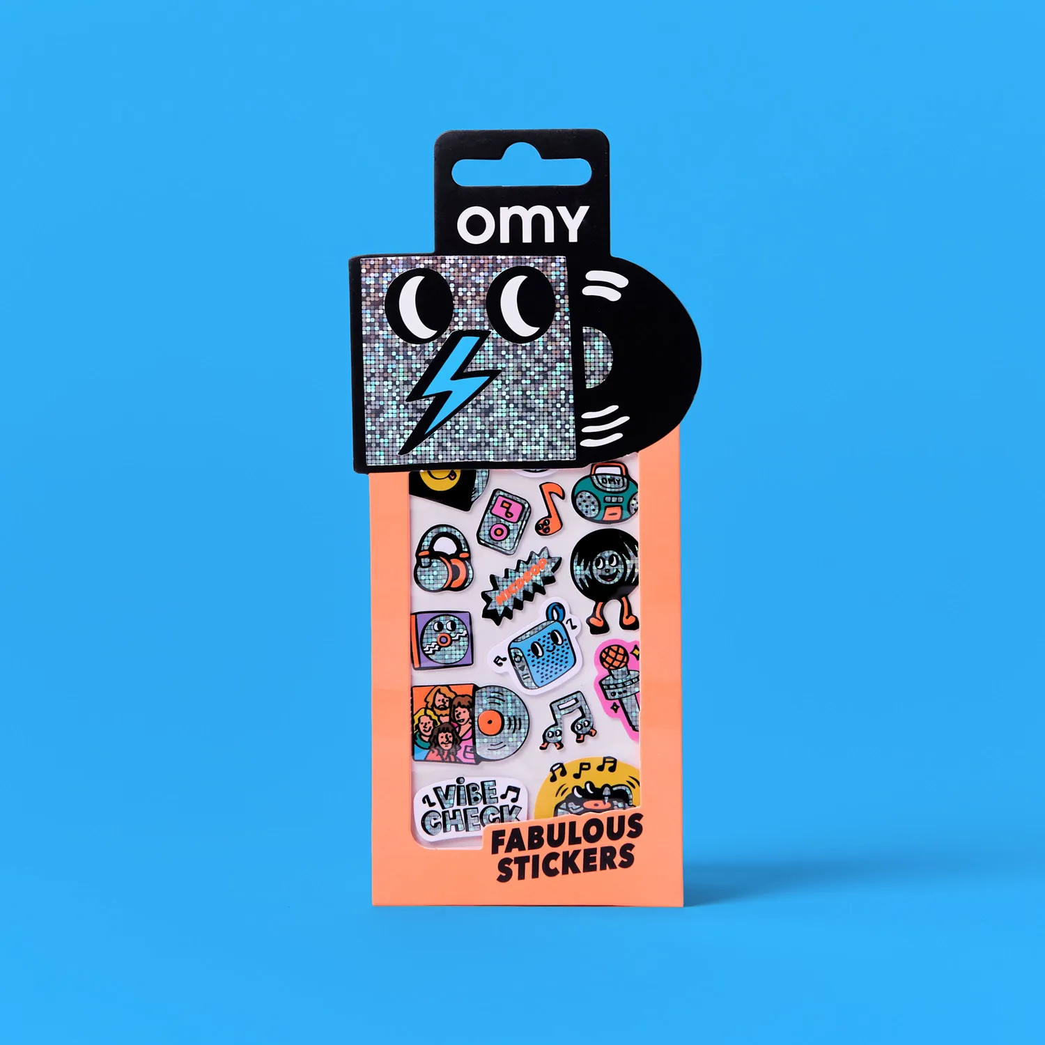 OMY Iconic Music stickers fluoro holografiske