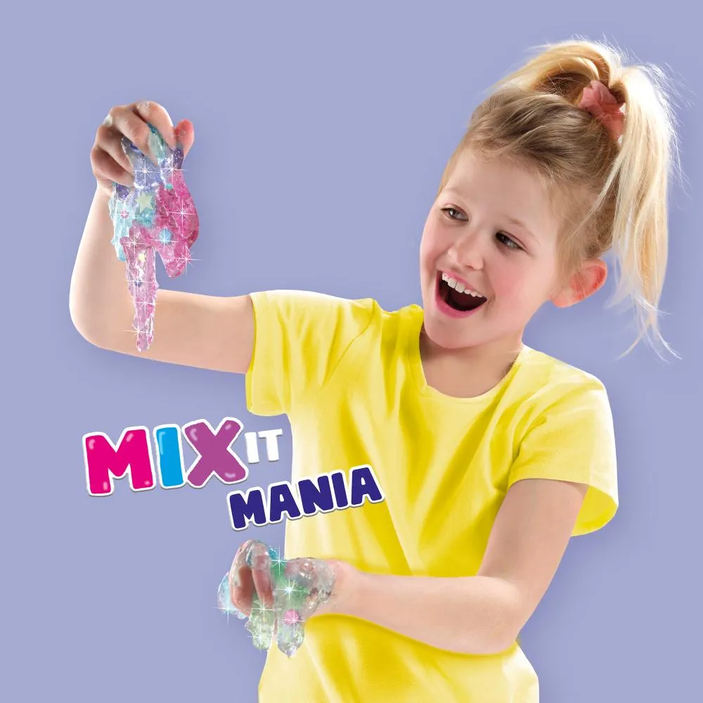 SES Creative Mix it Mania slime sæt 7 bøtter glitter