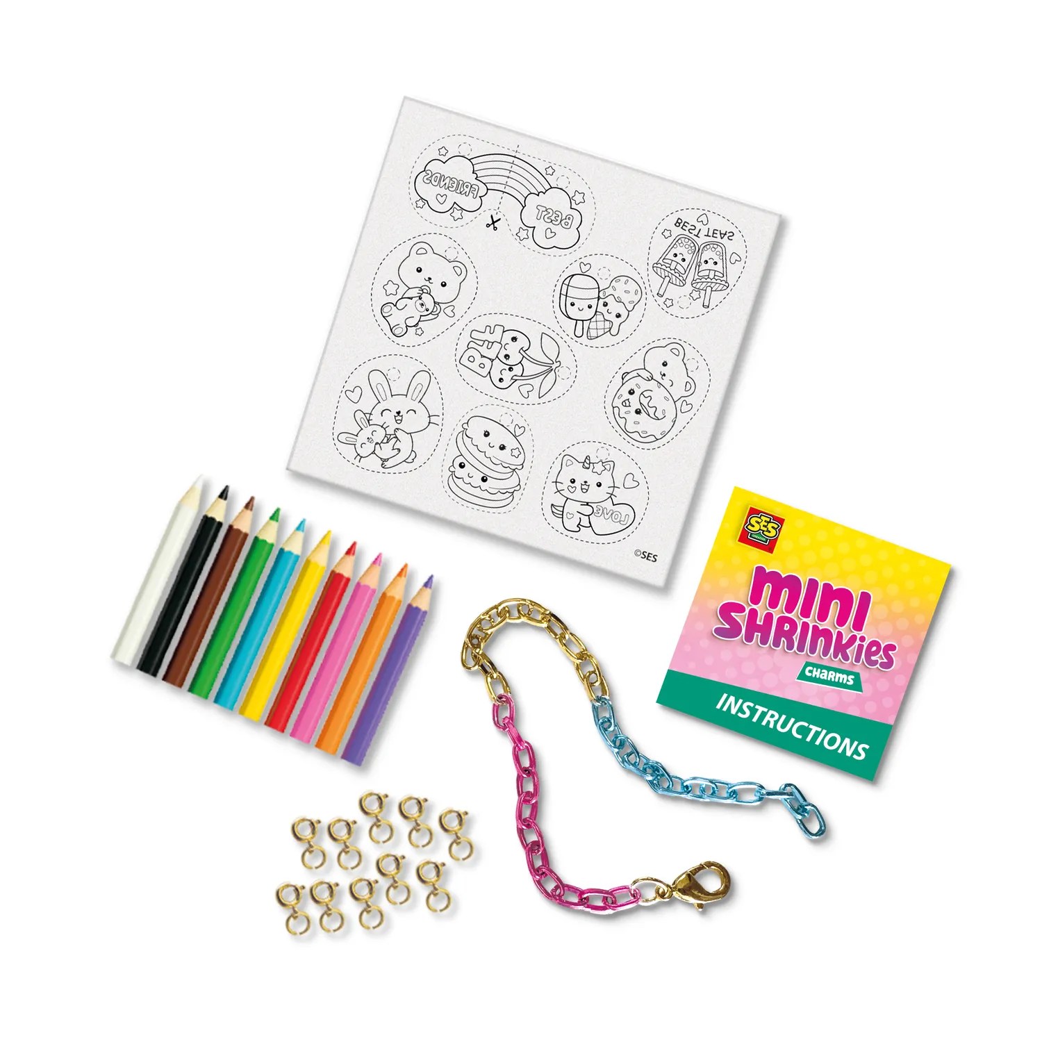SES Mini Shrinkies Charms Best Friends krympeplast 10 stk