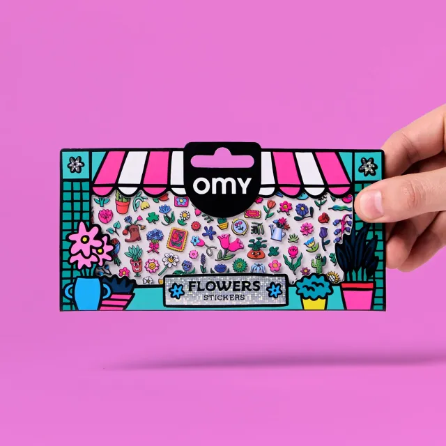 OMY Boutique Flowers klistermærker neon