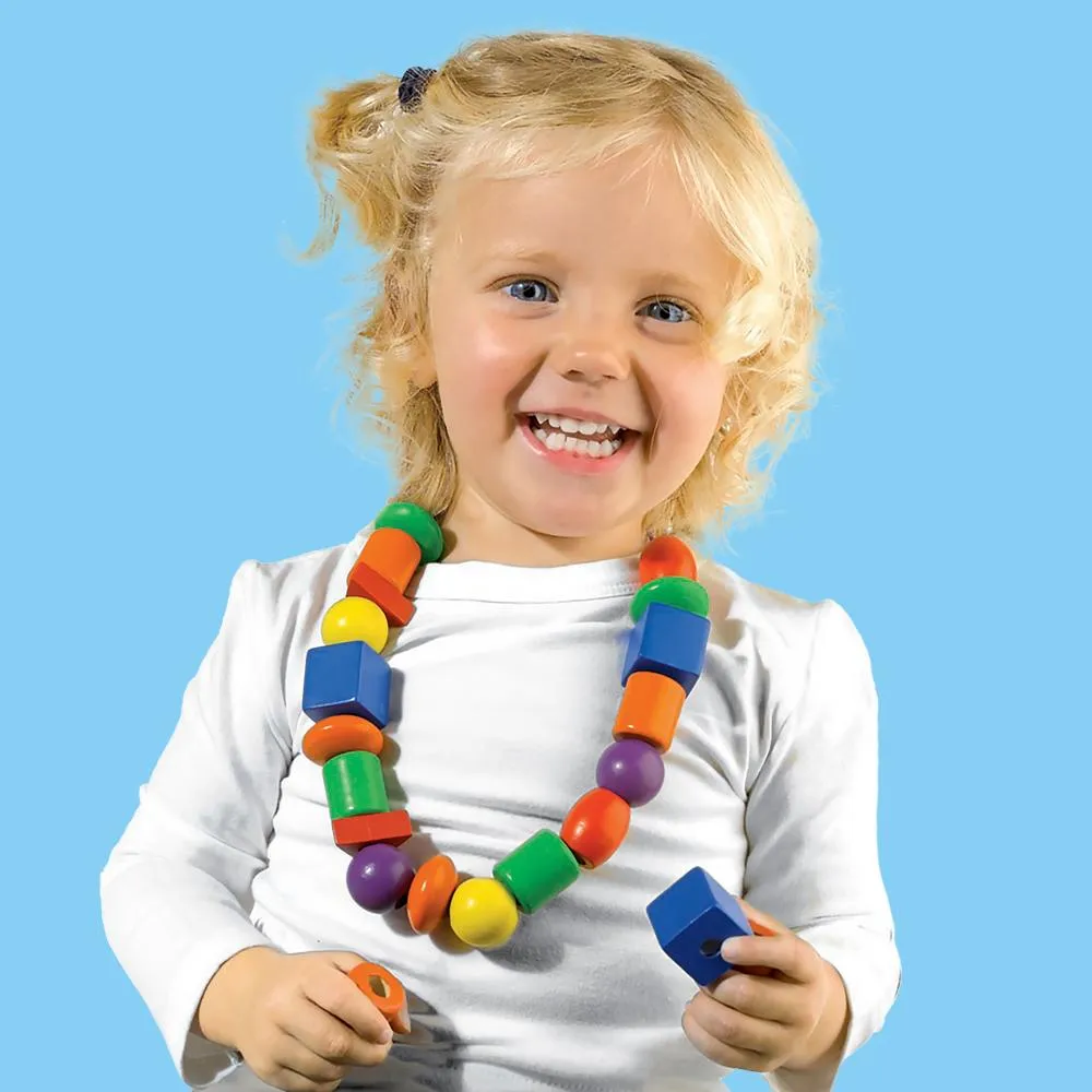 SES Creative Jeg Lærer træperlesæt 18 perler snor