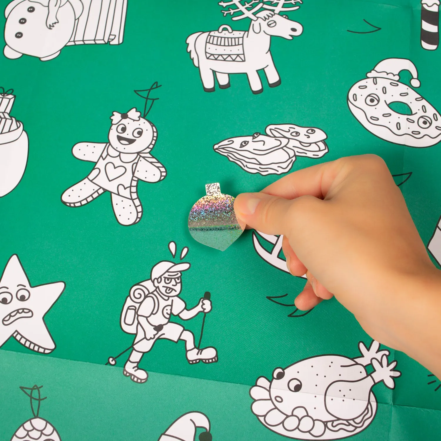 OMY Sapin Géant maleplakat juletræ med stickers