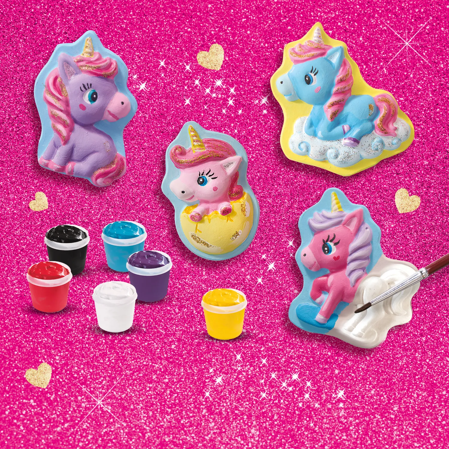 SES Creative Baby Unicorns gipssæt 10 figurer glitter