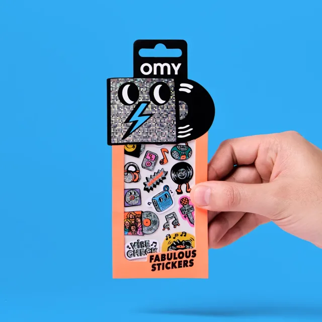OMY Iconic Music stickers fluoro holografiske