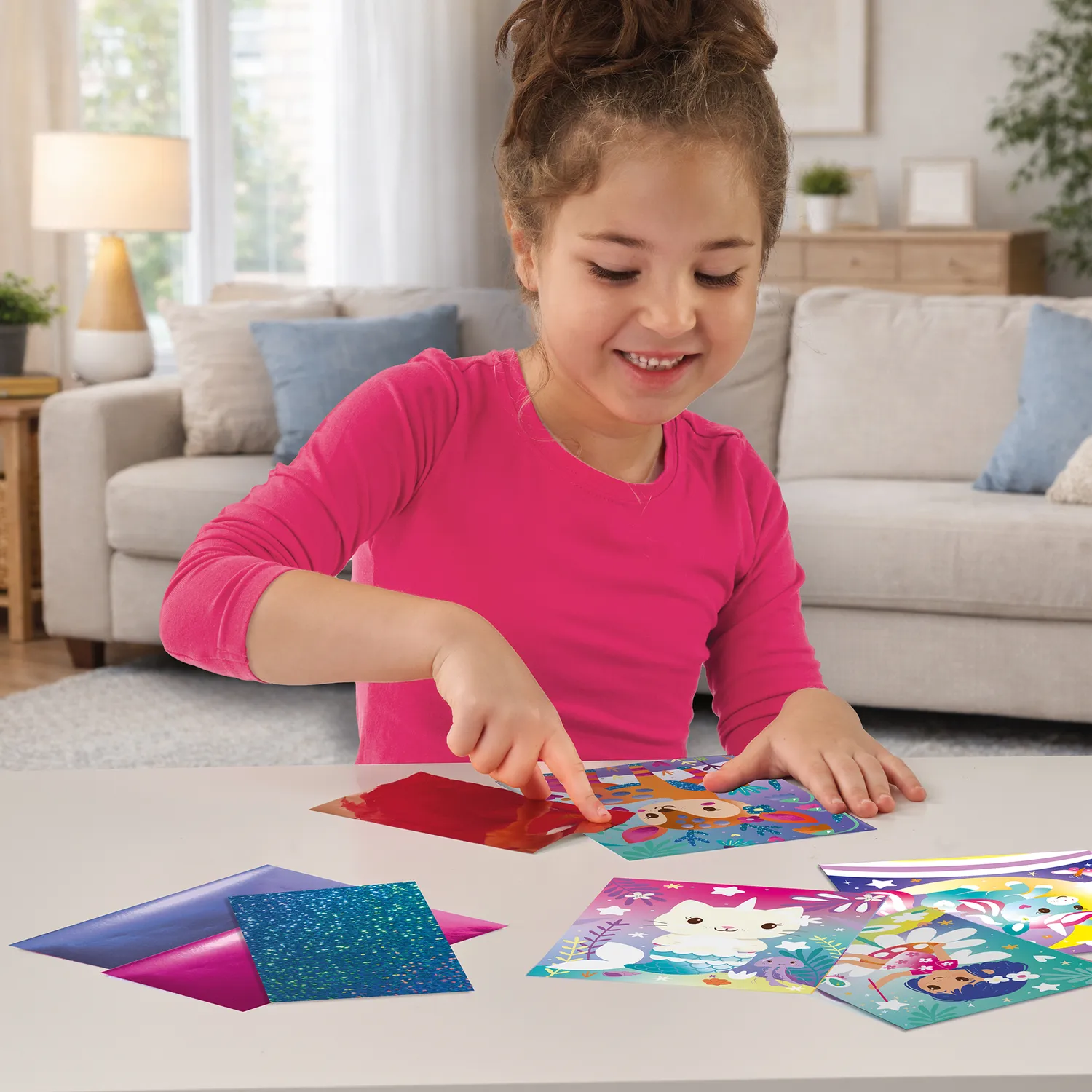 SES Creative Foil Art Tusmørkeeventyr foliesæt 6 kort glitter
