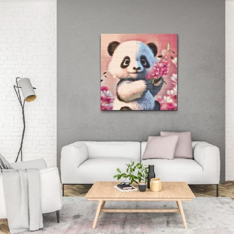 Road2Art Panda diamond paint 50x50 cm firkantede