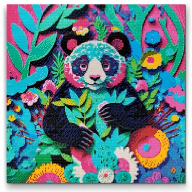 Road2Art Glad Panda diamond paint 50x50 cm runde 5D