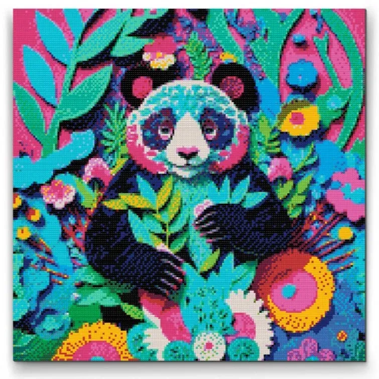 Road2Art Glad Panda diamond paint 50x50 cm runde 5D