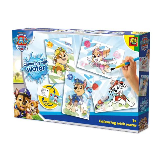 SES Creative Paw Patrol mal med vand 4 kort