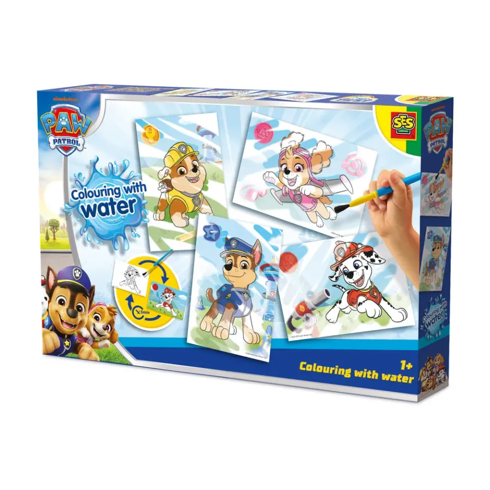 SES Creative Paw Patrol mal med vand 4 kort