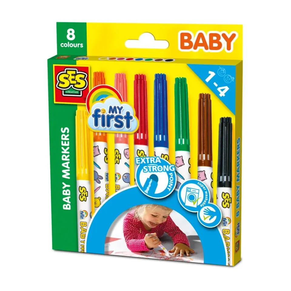 SES My First Baby Markers tusser 8 farver 1 år