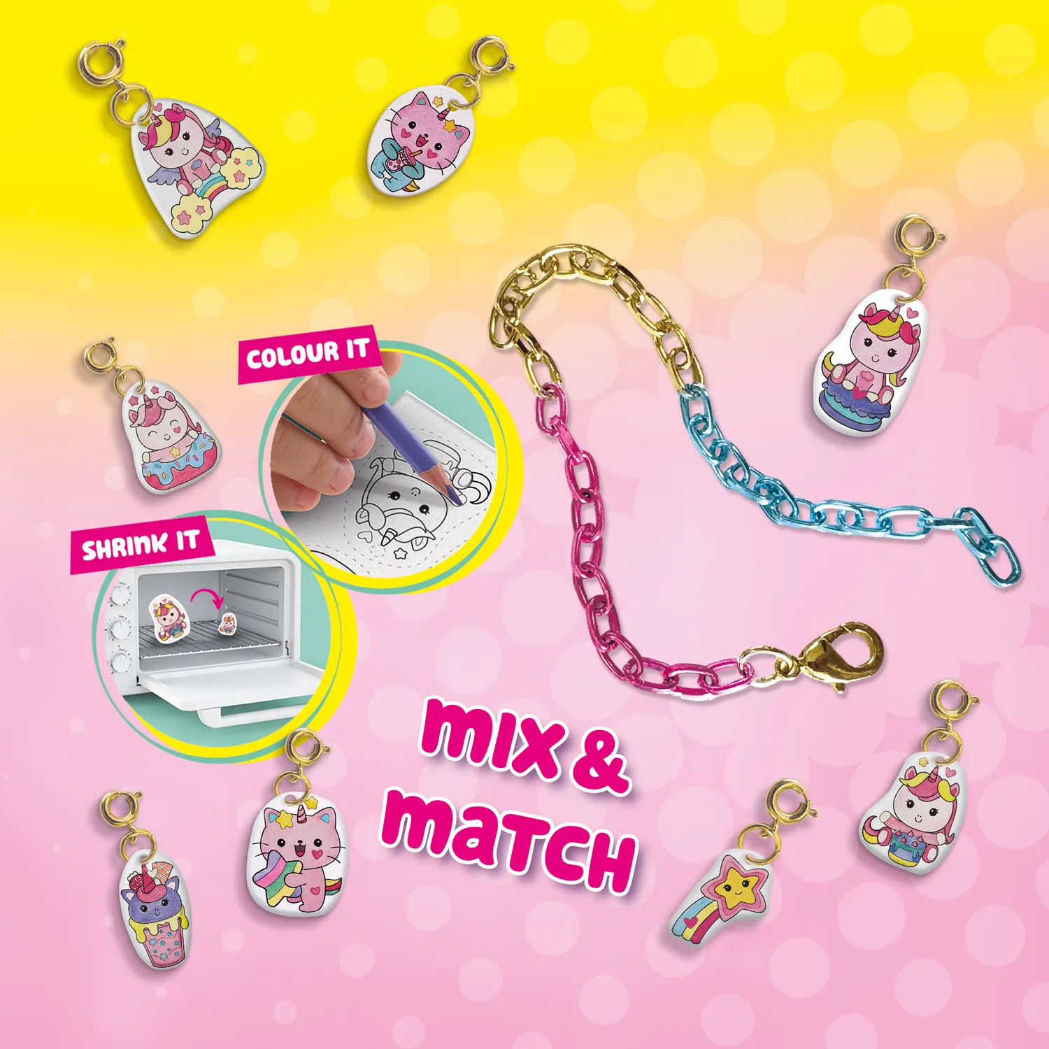 SES Creative Mini Shrinkies Unicorn Sweeties charms 10 stk