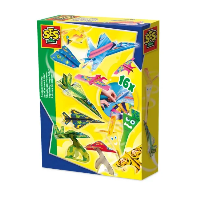 SES Creative Vliegtuigjes vouwen papirfly 16 ark fra 5 år
