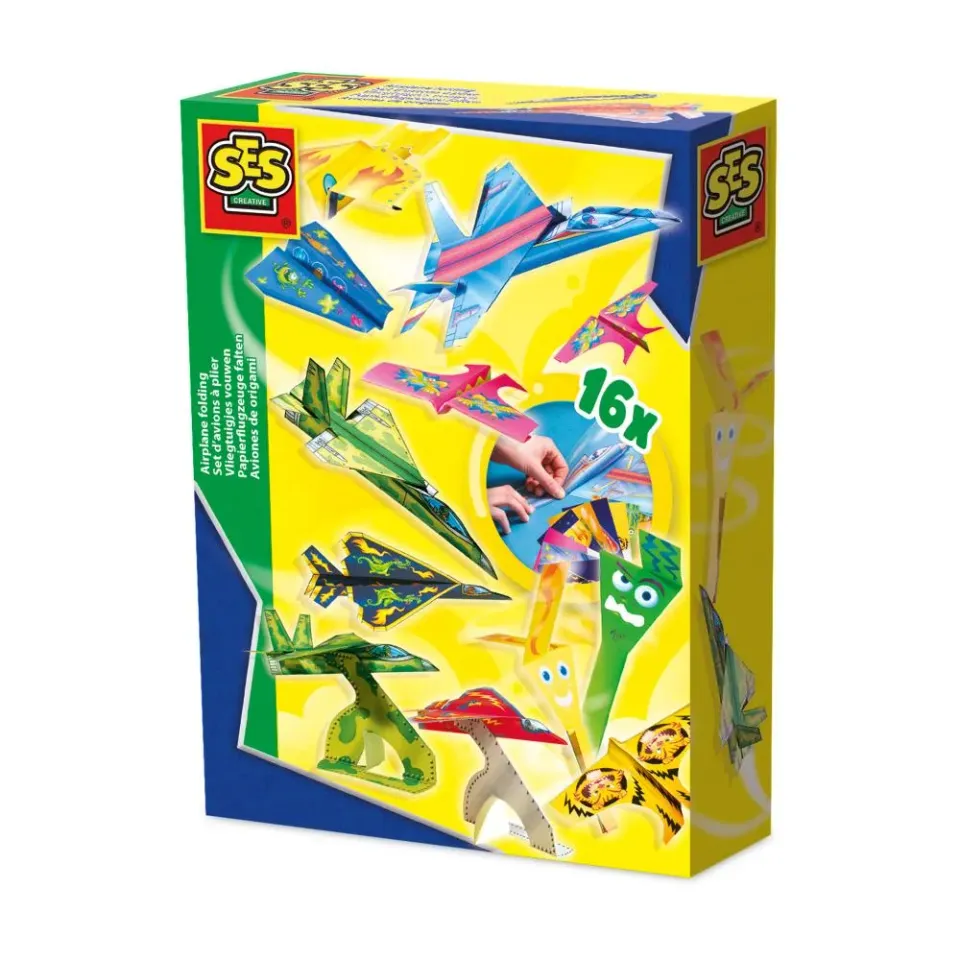 SES Creative Vliegtuigjes vouwen papirfly 16 ark fra 5 år
