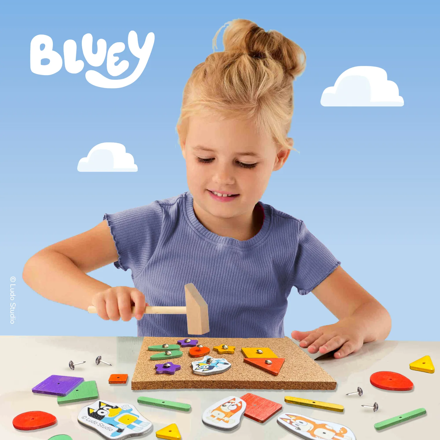 SES Creative Bluey Hamresæt i træ med hammer