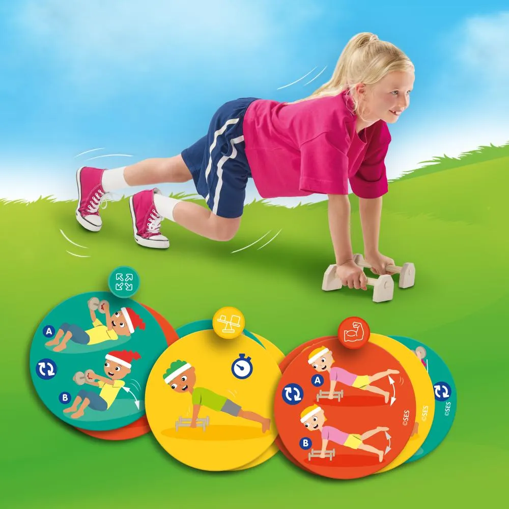SES Creative Fitness fun fitnessæt 24 øvelser træ