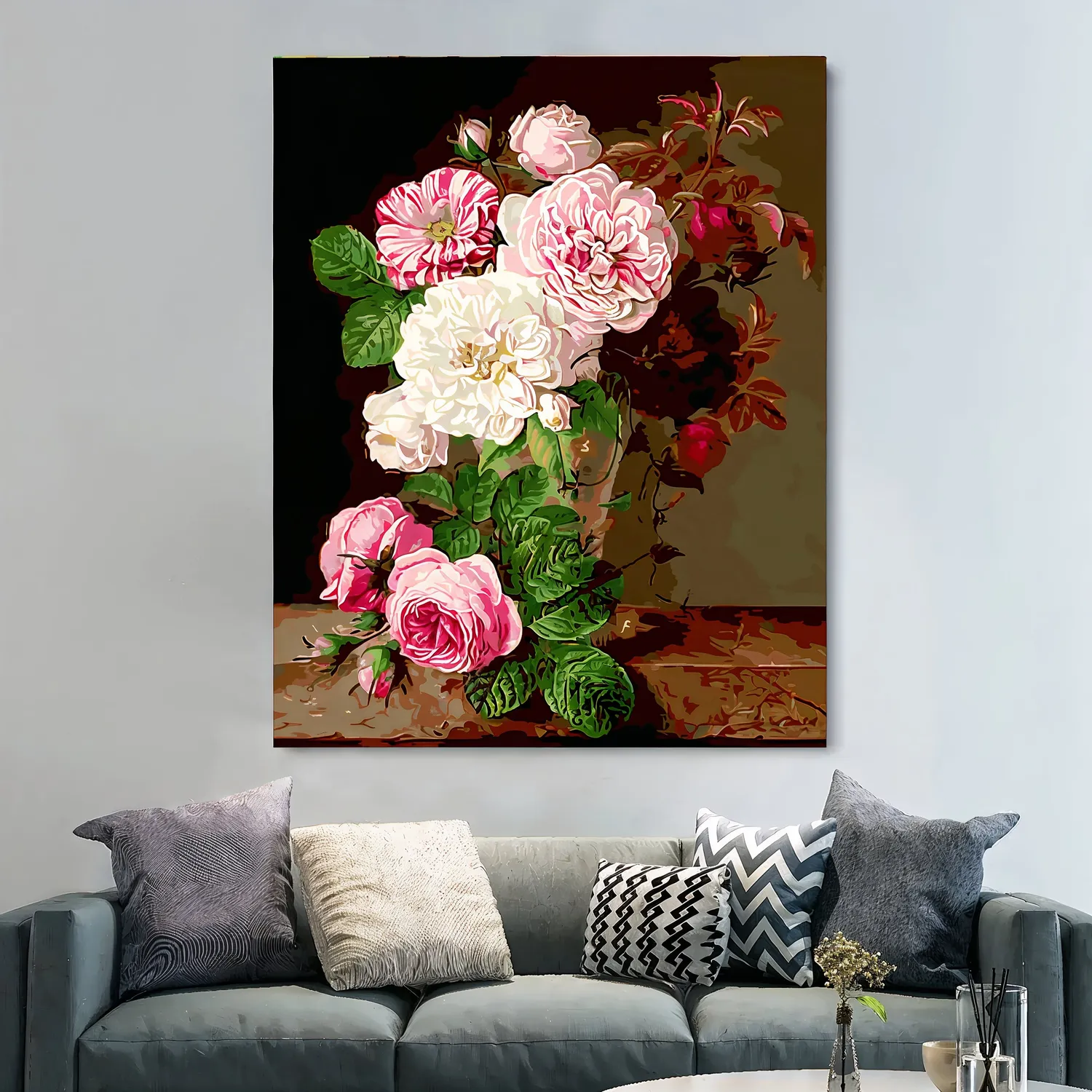 craftsy.dk Mal efter Tal Blomster i en Vase maleri 40x50 cm