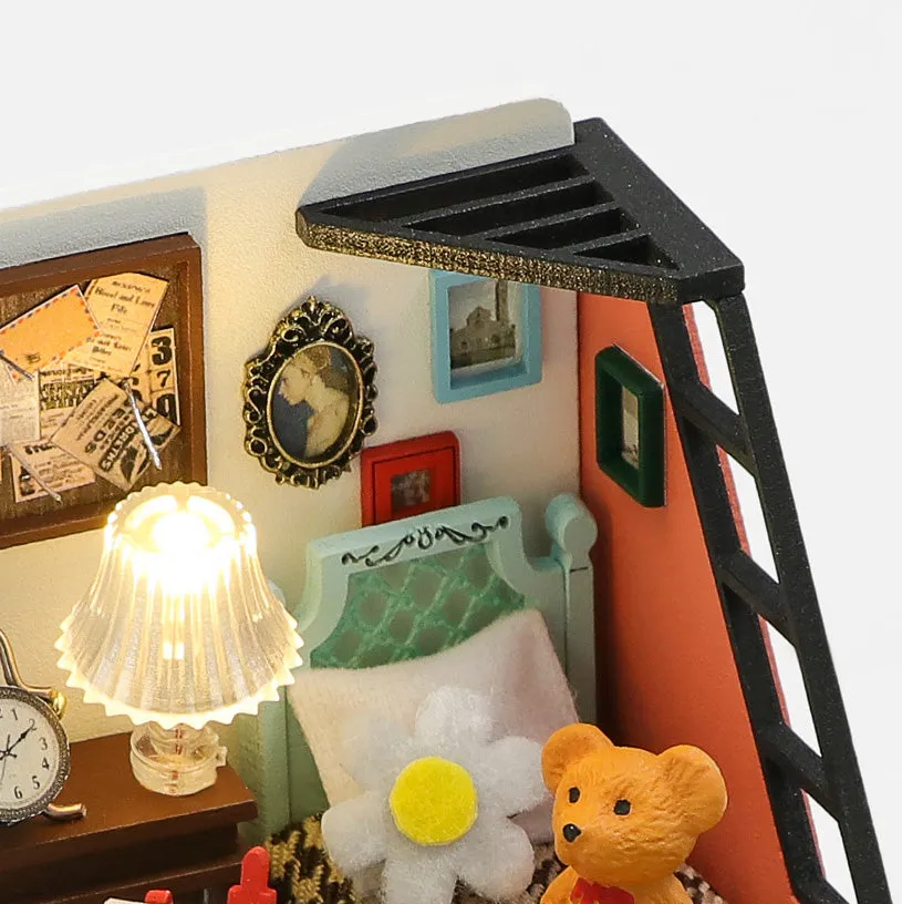Craftsy Drømme soveværelse miniature diorama med LED